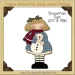 Snowman Suzi Single Clip Art Graphic Download