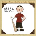 Softball Andy Single Graphics Clip Art Download