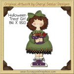 Halloween Treat Girl Single Clip Art Graphic Download