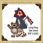 Long May She Wave Single Graphics Clip Art Download