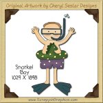 Snorkel Boy Single Clip Art Graphic Download