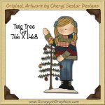 Twig Tree Girl Single Graphics Clip Art Download