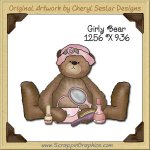 Girly Bear Single Graphics Clip Art Download