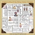 Reseller - Girl Talk Sentiments Transparency Sheets Clip Art Graphics