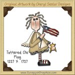 Tattered Ole Flag Single Graphics Clip Art Download