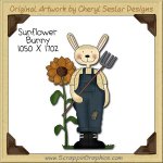 Sunflower Bunny Single Clip Art Graphic Download