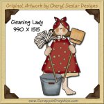 Cleaning Lady Single Graphics Clip Art Download