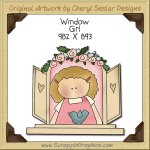 Window Girl Single Clip Art Graphic Download