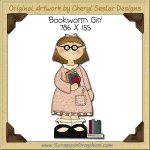 Bookworm Girl Single Clip Art Graphic Download