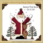 Santy's First Snow Single Graphics Clip Art Download