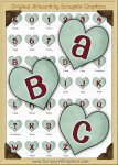 Green Candy Hearts Letters & Numbers Clip Art Graphics