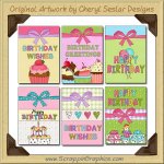 Whimsical Birthday Cards Collection Printable Craft Download