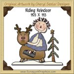 Riding Reindeer Single Graphics Clip Art Download