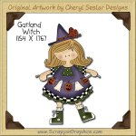 Garland Witch Single Clip Art Graphic Download