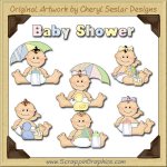 Sweet Baby Baby Shower Limited Pro Clip Art Graphics